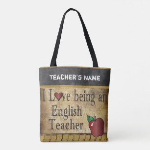 Liebe als Englischlehrerin DIY Name Tasche