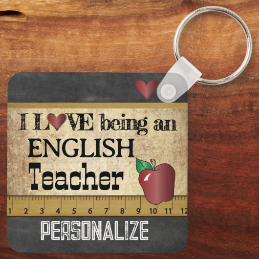 Liebe als Englischlehrerin Schlüsselanhänger (Rückseite)