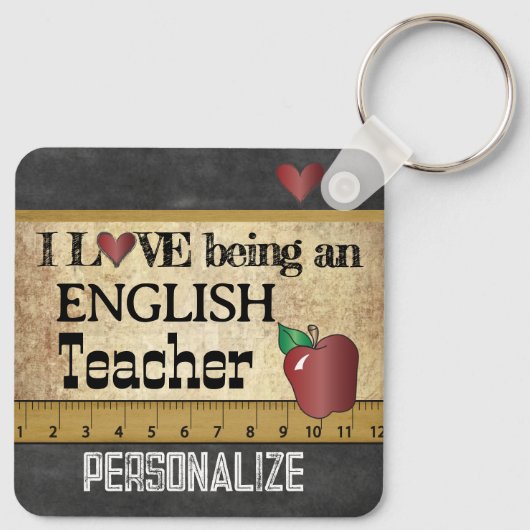 Liebe als Englischlehrerin Schlüsselanhänger (Rückseite)