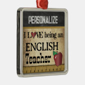 Liebe als Englischlehrerin | VINTAG Silbernes Ornament (Rechts)