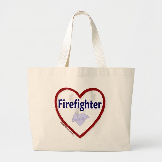 Liebe als Feuerwehrmann Jumbo Stoffbeutel (Vorne)