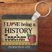 Liebe als Geschichtslehrer Schlüsselanhänger (Rückseite)