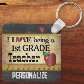 Liebe als Lehrer der 1. Klasse Schlüsselanhänger (Rückseite)