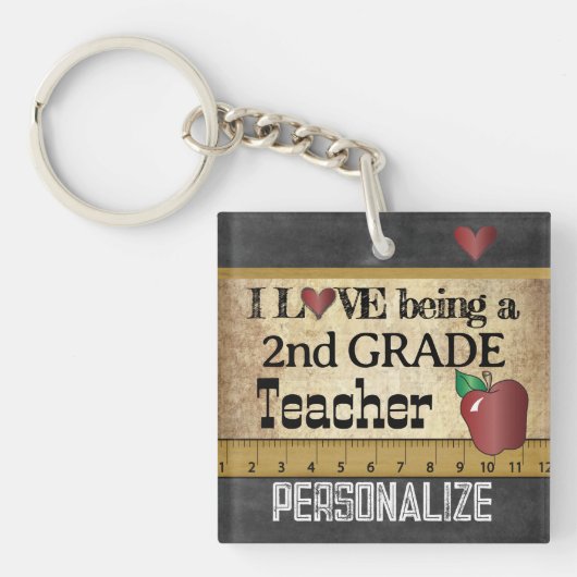 Liebe als Lehrer der zweiten Klasse Schlüsselanhänger (Vorderseite)