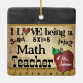 Liebe als Mathematiklehrer (bearbeitbar) Keramikornament (Rückseite)