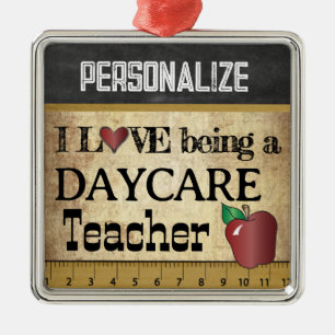 Liebe als Tageslehrer   VINTAG Silbernes Ornament