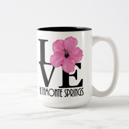 LIEBE Altamonte Springs Florida Pink Hibiskus 15oz Zweifarbige Tasse