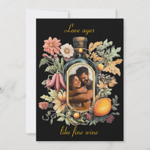 Liebe altert wie ein guter Wein Foto Valentinsta Feiertagskarte