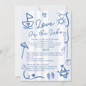 Liebe am Blue Bachelorette Wochenende Einladung (Vorderseite)