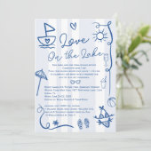 Liebe am Blue Bachelorette Wochenende Einladung (Stehend Vorderseite)