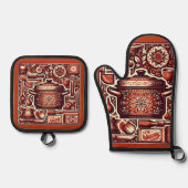 Liebe am ersten Bake Ofenhandschuh & Topflappen-Set (Vorderseite)