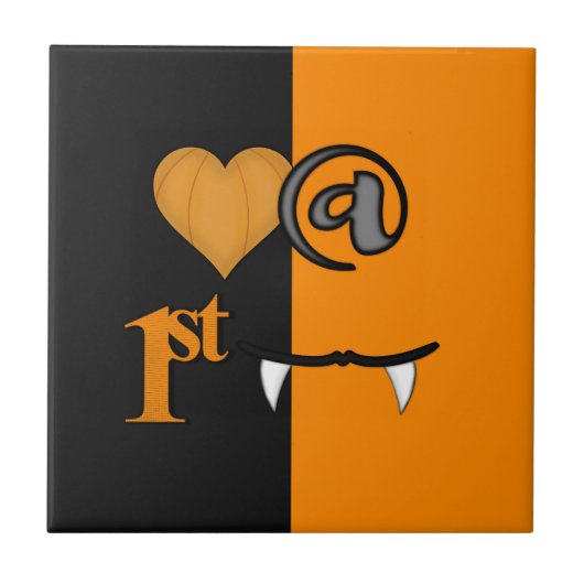 Liebe am ersten Biss Halloween Fliese (Vorderseite)