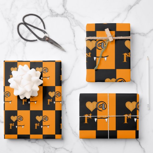Liebe am ersten Biss Halloween Geschenkpapier Set (Vorderseite)