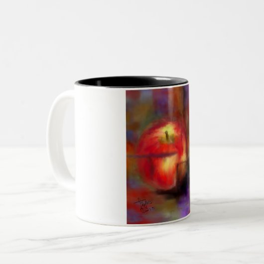 Liebe am ersten Biss Zweifarbige Tasse (Vorderseite Links)