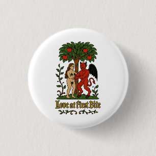 Liebe am ersten Bite - Mittelalter Teufel und Eve Button