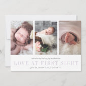 Liebe am ersten Schauplatz Drei Fotos Geburtserklä Ankündigung (Vorderseite)