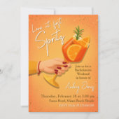 Liebe am ersten Spritz-Bachelorette-Wochenende Einladung (Vorderseite)