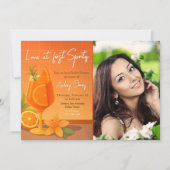 Liebe am ersten Spritz Brautparty mit Foto Einladung (Vorderseite)