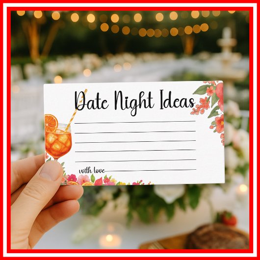 Liebe am ersten Spritz Date Night Ideale Bridal Begleitkarte