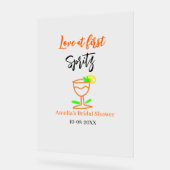 Liebe am ersten Spritz Orange Black Brautparty GL Acrylschild (Winkel)