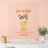 Liebe am ersten Spritz Orange Black Brautparty GL Acrylschild (Hochzeit)