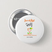 Liebe am ersten Spritz Orange Black Brautparty GL Button (Vorne & Hinten)