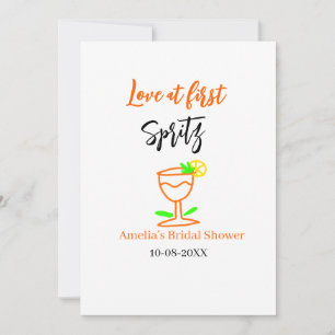 Liebe am ersten Spritz Orange Black Brautparty GL Einladung