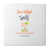 Liebe am ersten Spritz Orange Black Brautparty GL Fliese (Vorderseite)