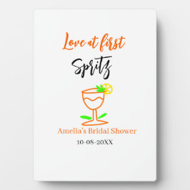 Liebe am ersten Spritz Orange Black Brautparty GL Fotoplatte