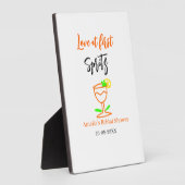 Liebe am ersten Spritz Orange Black Brautparty GL Fotoplatte (Seite)