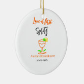 Liebe am ersten Spritz Orange Black Brautparty GL Keramik Ornament (Rechts)