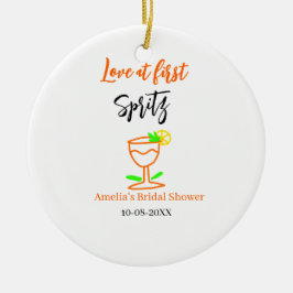 Liebe am ersten Spritz Orange Black Brautparty GL Keramik Ornament