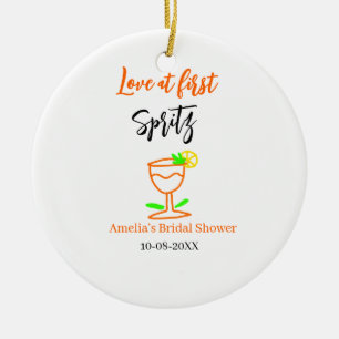 Liebe am ersten Spritz Orange Black Brautparty GL Keramik Ornament