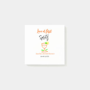 Liebe am ersten Spritz Orange Black Brautparty GL Post-it Klebezettel