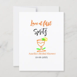 Liebe am ersten Spritz Orange Black Brautparty GL Postkarte