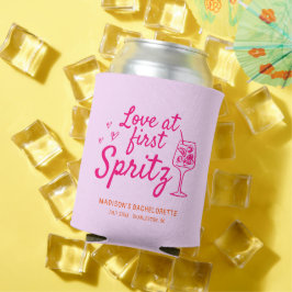 Liebe am ersten Spritz Pink Orange Bachelorette Dosenkühler