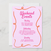 Liebe am ersten Spritz Pink Orange Bachelorette Einladung (Rückseite)