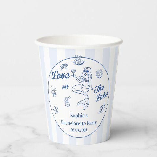 Liebe am Junggeselinnen-Abschied Pappbecher (Rückseite)