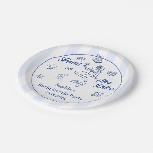 Liebe am Junggeselinnen-Abschied Pappteller (Schrägansicht)