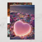 Liebe am Meer: Radiant Heart Beach Wedding Invitat Einladung (Vorne/Hinten)