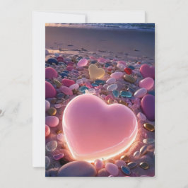Liebe am Meer: Radiant Heart Beach Wedding Invitat Einladung