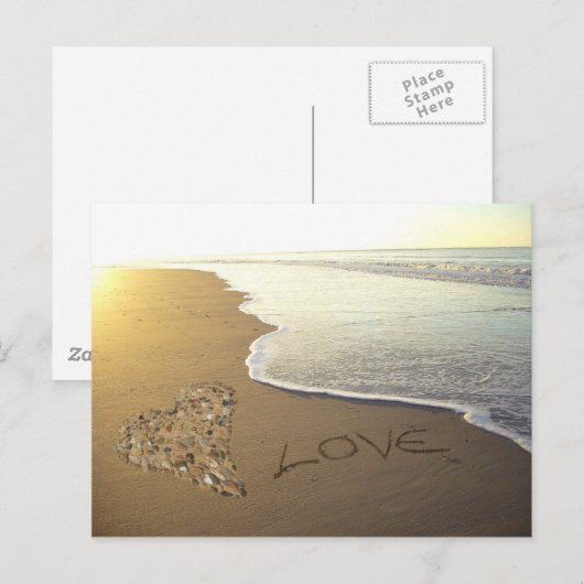 Liebe am Sandstrand Postkarte (Vorne/Hinten)
