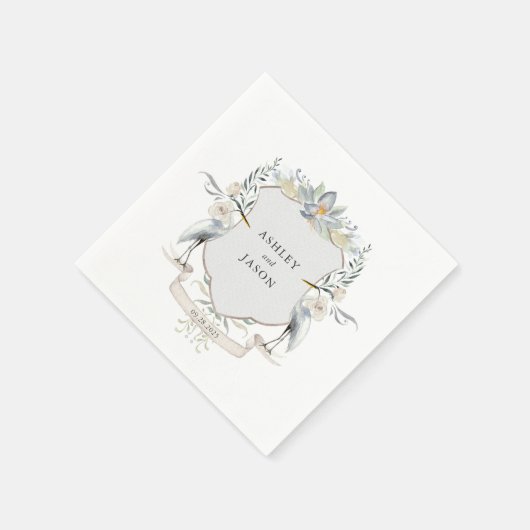 Liebe am See Hochzeit oder Verlobung Serviette (Ecke)