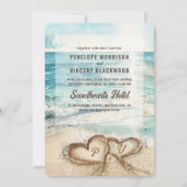 Liebe am Strand Einladung zur Hochzeit (Vorderseite)