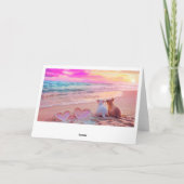 Liebe am Strand, Herz-Karte Dankeskarte (Rückseite)