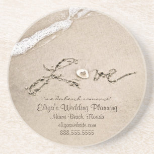Liebe am Strand Hochzeit Business Untersetzer