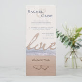 Liebe am Strand Hochzeiten Einladung (Stehend Vorderseite)