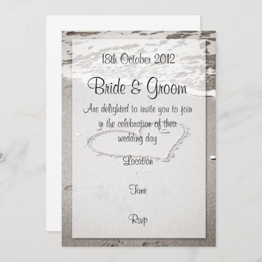 Liebe am Ufer (Braunton) Einladung (Vorne/Hinten)