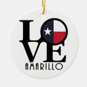 LIEBE Amarillo Texas Keramik Ornament (Vorne)