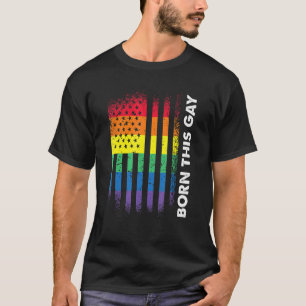Liebe America Flag Regenbogen Geboren Gay Lgbtq Lg T-Shirt